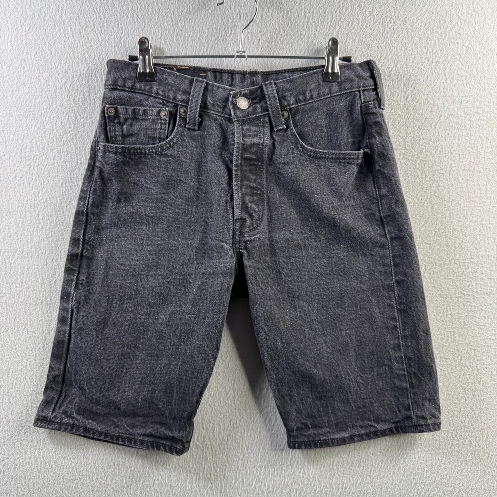 Levis Shorts Mens‎ Fits 27 9" Inseam Black 501 Straight Jorts Jean Cotton